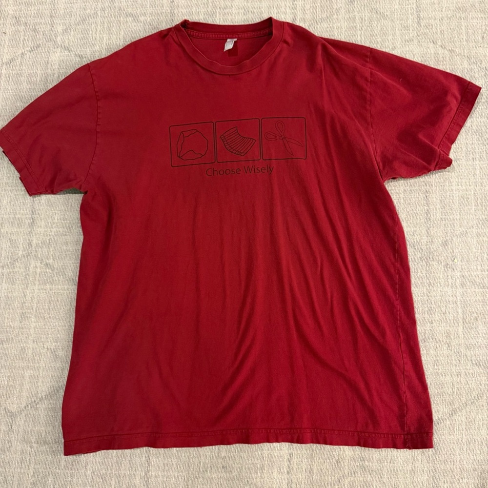 American Apparel Red Rock, Paper, Scissors Graphic Tee XL